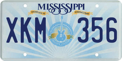 MS license plate XKM356