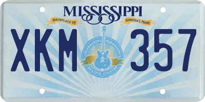 MS license plate XKM357