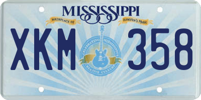 MS license plate XKM358