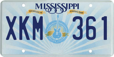 MS license plate XKM361