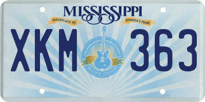 MS license plate XKM363