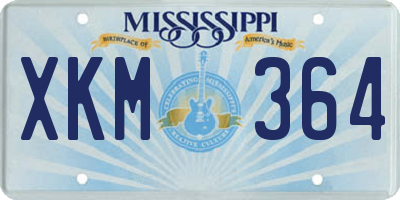 MS license plate XKM364
