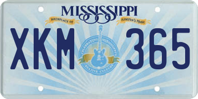 MS license plate XKM365