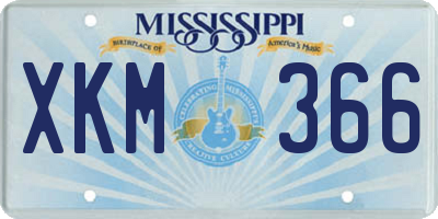 MS license plate XKM366