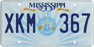 MS license plate XKM367