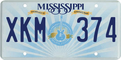 MS license plate XKM374