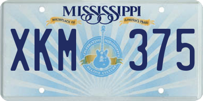 MS license plate XKM375