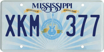 MS license plate XKM377