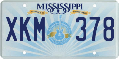 MS license plate XKM378