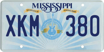 MS license plate XKM380