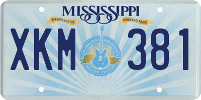 MS license plate XKM381