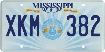 MS license plate XKM382