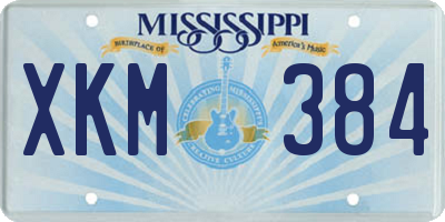 MS license plate XKM384