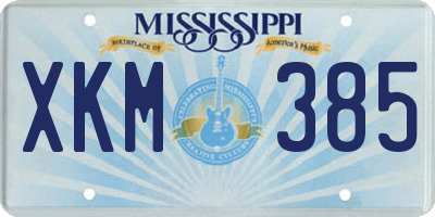 MS license plate XKM385