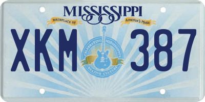 MS license plate XKM387