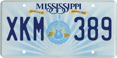 MS license plate XKM389