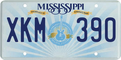 MS license plate XKM390
