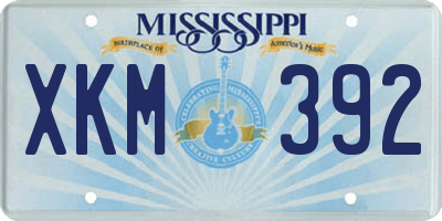 MS license plate XKM392