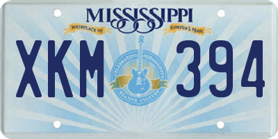 MS license plate XKM394