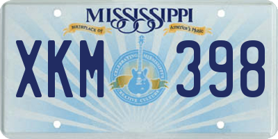 MS license plate XKM398