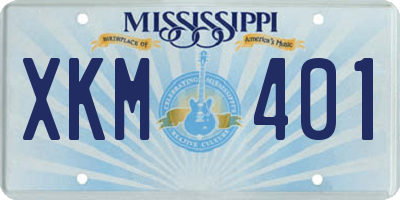 MS license plate XKM401