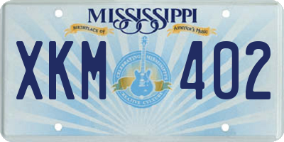 MS license plate XKM402