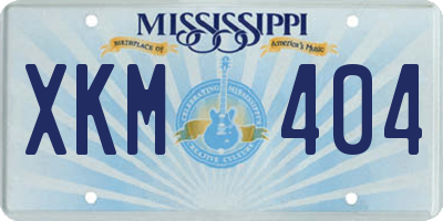 MS license plate XKM404