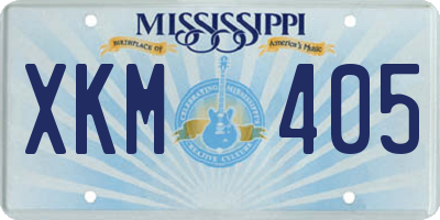 MS license plate XKM405