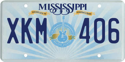 MS license plate XKM406