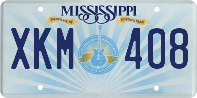 MS license plate XKM408