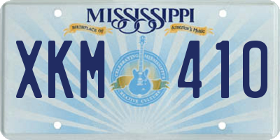 MS license plate XKM410