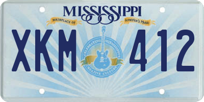MS license plate XKM412