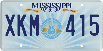 MS license plate XKM415