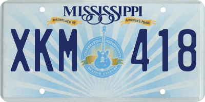 MS license plate XKM418