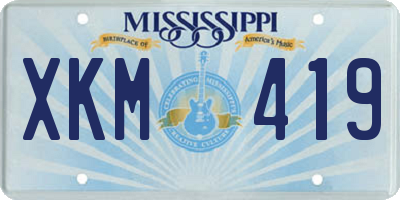 MS license plate XKM419