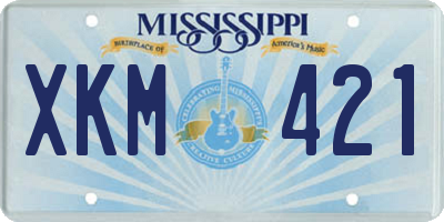 MS license plate XKM421
