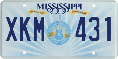 MS license plate XKM431