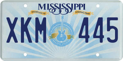 MS license plate XKM445