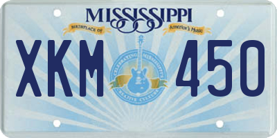 MS license plate XKM450