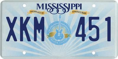 MS license plate XKM451