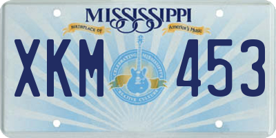 MS license plate XKM453