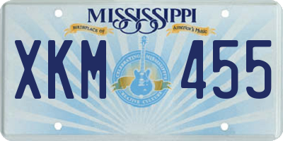 MS license plate XKM455