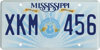 MS license plate XKM456