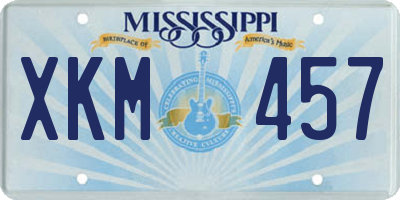MS license plate XKM457