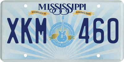 MS license plate XKM460