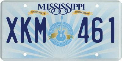 MS license plate XKM461