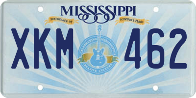 MS license plate XKM462