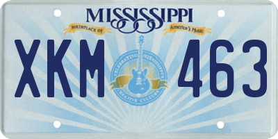 MS license plate XKM463