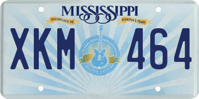 MS license plate XKM464