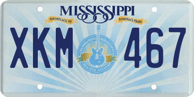 MS license plate XKM467